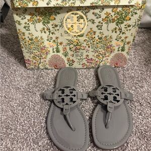Tory Burch Gray Flip-Flops